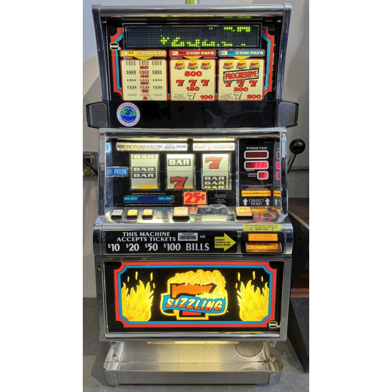 Vintage Sizzling 7 Slot Machine - 25¢ Coin Operated