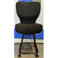 Modern Black Upholstered Chair with Metal Base