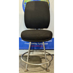 Adjustable Black Swivel Bar Stool with Footrest