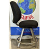 Adjustable Black Swivel Bar Stool with Footrest