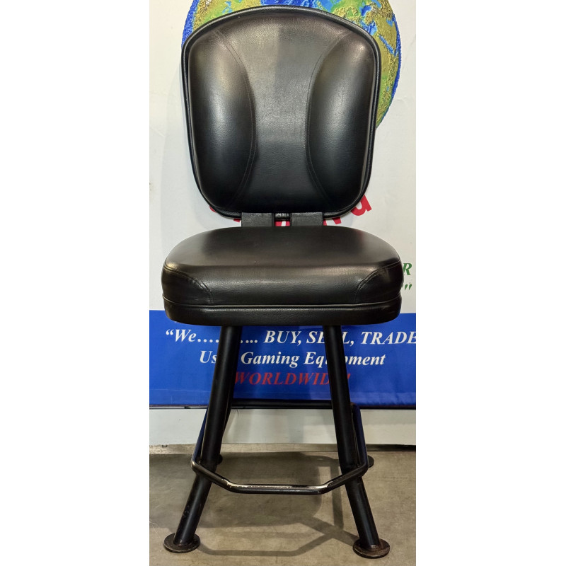Black Leather Casino Chair with Footrest Black Leather Casino Chair with Footrest
