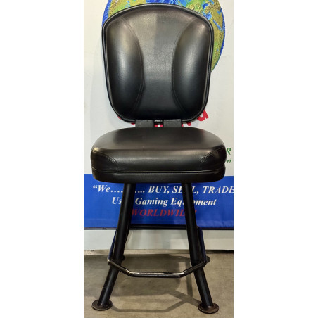 Black Leather Casino Chair with Footrest