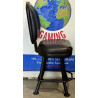 Black Leather Casino Chair with Footrest