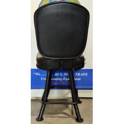 Black Leather Casino Chair with Footrest