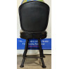 Black Leather Casino Chair with Footrest