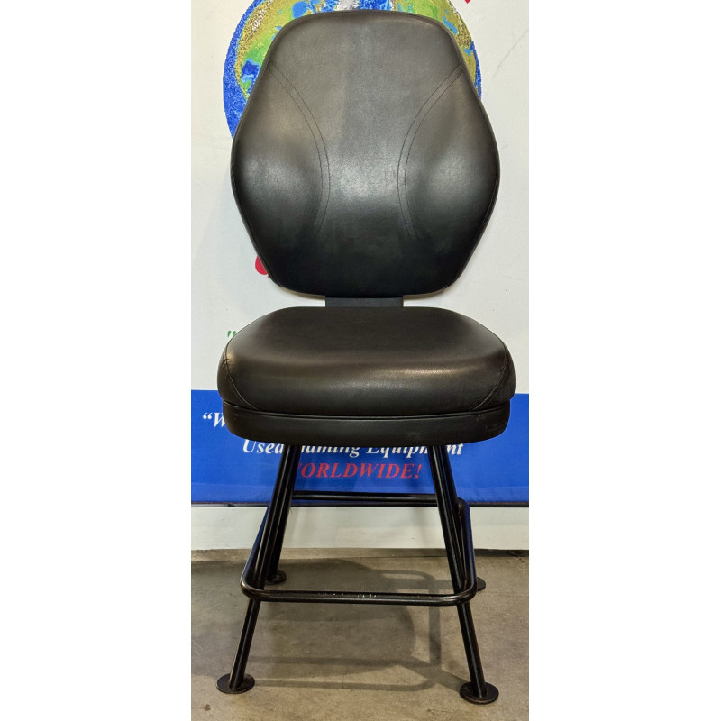 Casino Style Black Leather Bar Stool