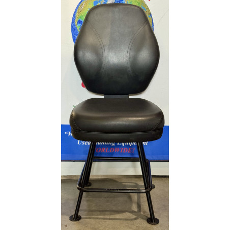 Casino Style Black Leather Bar Stool