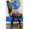 Casino Style Black Leather Bar Stool