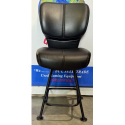 Luxury Black Leather Bar Stool with Backrest