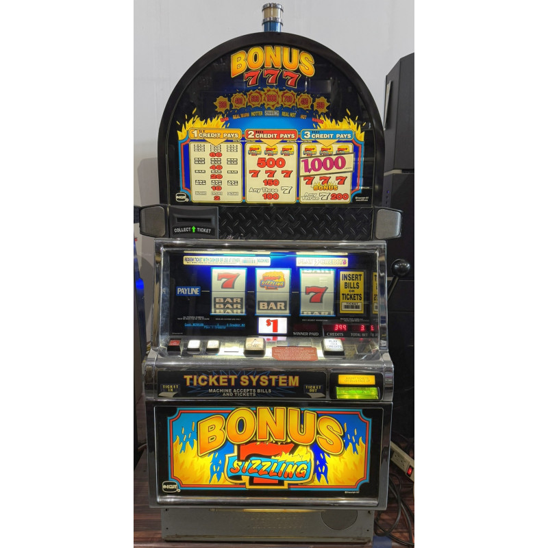 IGT Bonus Sizzling 777 Slot Machine - Vintage $1 Reel