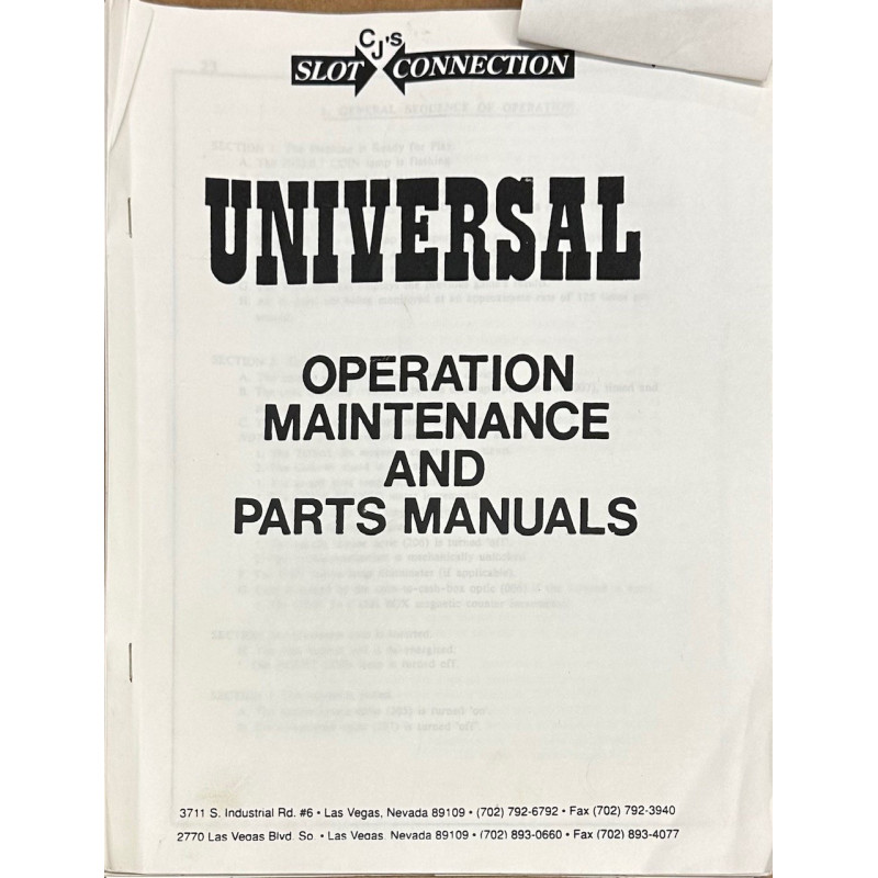 Universal Machine Manual.