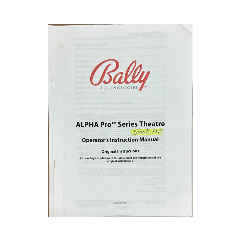 Bally Alpha pro series theatre slant top