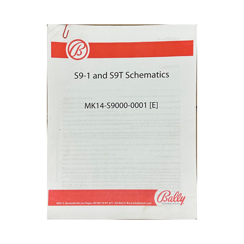 Bally S9–1 and S9T schematics