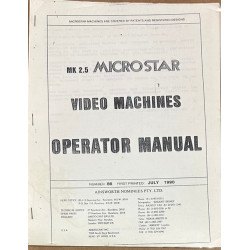 Ainsworth Micro Star MK 2.5 video machine operator manual