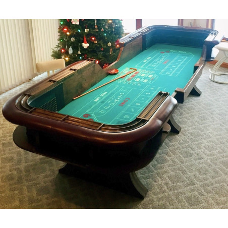 Craps Table Set with Casino Chips and Stick Stickman