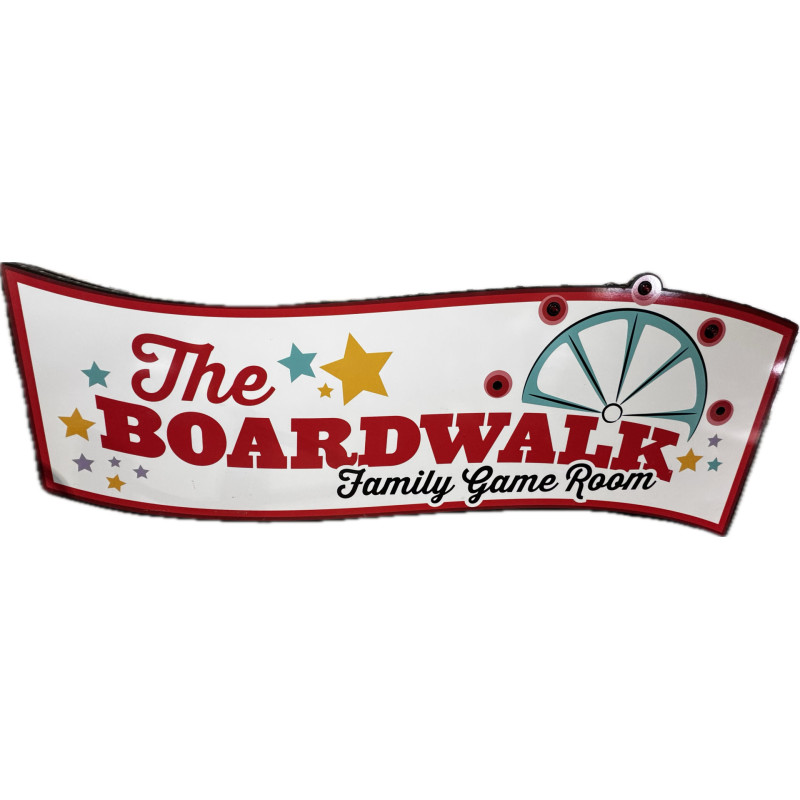 The Boardwalk Family Game Room LED Wall Sign | 65" RGB Lighted Décor