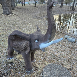 Elephant Garden Sculptures | Monumental Copper & Stone Outdoor Art Pair