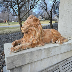 Pair of Reclining Lion Statues | Estate Garden & Entryway Décor