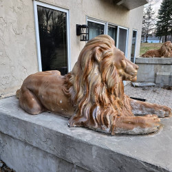 Pair of Reclining Lion Statues | Estate Garden & Entryway Décor