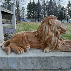 Pair of Reclining Lion Statues | Estate Garden & Entryway Décor
