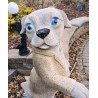 Granite Butler Dog Statue with Marble Cane | Whimsical Garden Décor