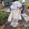 Granite Butler Dog Statue with Marble Cane | Whimsical Garden Décor