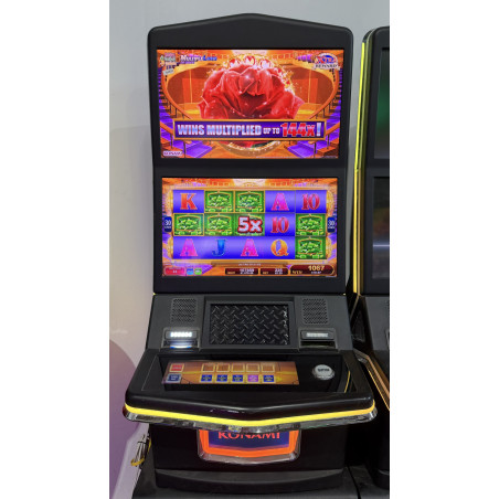 Konami Concerto Sparkling Rose Slot Machine with Dual Screens and LED Cabinet Accent Lighting