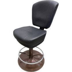 Black Pedestal Casino Slot Chair (21"–25.5") – Self-Rising Comfort with Swivel Memory