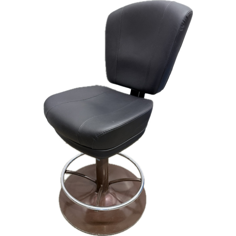 Black Pedestal Casino Slot Chair (21"–25.5") – Self-Rising Comfort with Swivel Memory