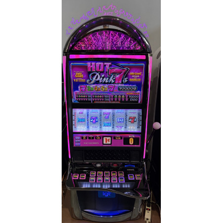 IGT Hot Pink 7s Ruby Slot Machine 1¢ Mechanical Reels Casino Game LED Model A