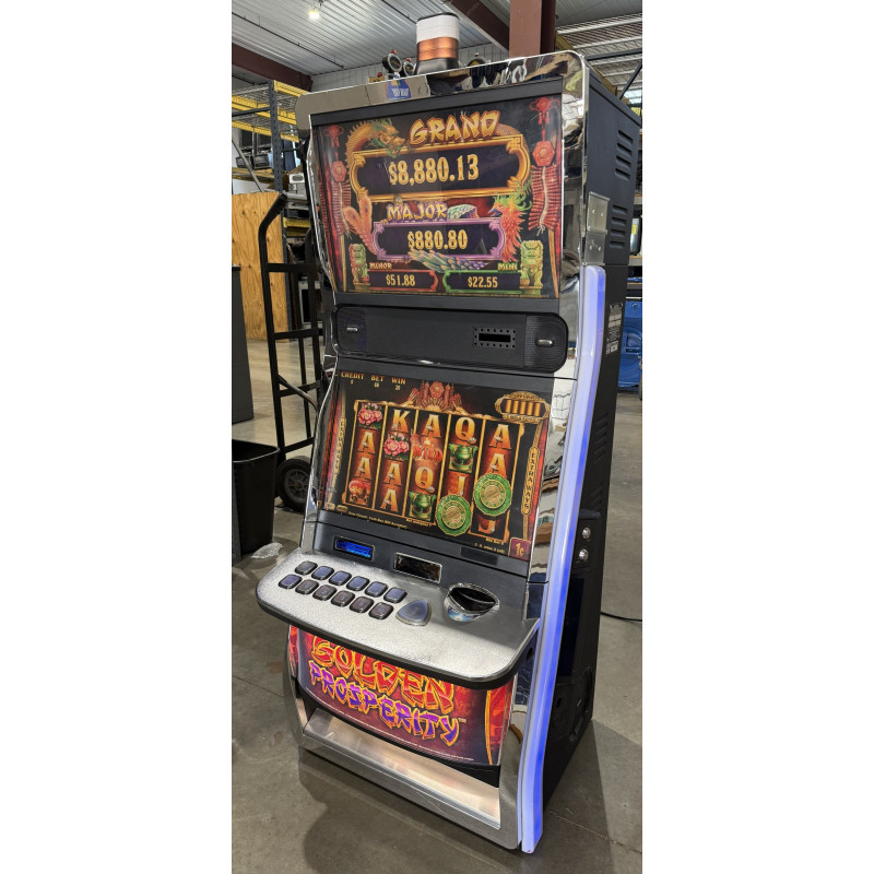 Aristocrat Golden Prosperity Slot Machine 1¢ Penny Casino Game Dual Screen